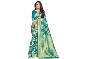 BishtHub Fashion Damen Art Seide gedruckt Indischer Sari mit ungenähtem Blusenstück