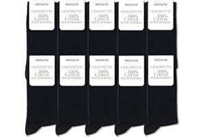 Occulto Chaussettes femme 100% coton lot de 10 (modèle: Inge)