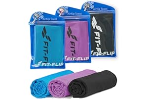 FIT-FLIP Serviette rafraîchissante Lot de 3 – Serviette de Refroidissement pour randonnée, Marche, Tennis, Voyages – Serviettes rafraîchissantes pour Le Cou, Serviette fraîcheur, Airflip Cool Towel