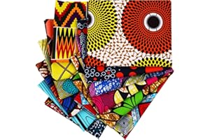 TATUO 12 Telas Africanas Grandes de 19,5 x 15,7 Pulgadas (50 x 40 cm), Tela con Estampado de Cera de Ankara Africana para Coser, Hacer Cubierta Facial, Manualidades y Trabajo de Parche DIY