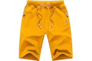 MO GOOD Mens Casual Shorts Workout Running Comfy Shorts Big and Tall Zip Pockets