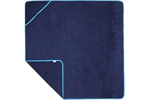 Sowel® Ręcznik z kapturem dla dorosłych, ręcznik plażowy, 100% bawełna frotte, rozmiar 140 x 140 cm, granatowy/niebieski