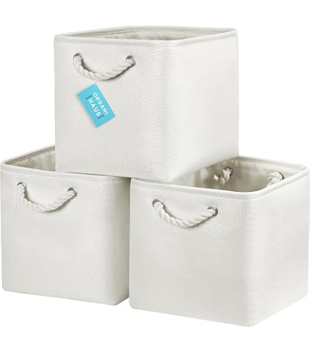 Set 2 Contenitori Cubo Pieghevoli 31x31x31 Cm - Tessuto TNT Marrone Scuro, Per Organizzare Casa, Compatibili IKEA Kallax