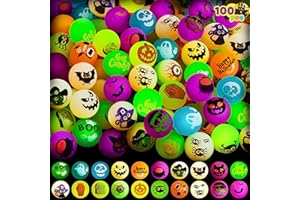 JOYIN 100 Pieces Halloween Glow in The Dark Bouncing Balls for Kids Halloween Bouncy Party Favor Supplies, Halloween Toys Gift, Trick or Treating Goodie
