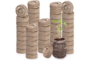 Lawei 200 Pcs Seed Starter Pods Organic Coco Coir Pellets 30mm Compressed Coco Coir Fiber Potting, Coconut Coir Pellets Seed Starter for Planting Bonsai, Flower, Herbs, Vegetables