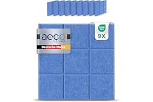 Aeco Sound® - Panneaux Acoustiques en Feutre | 9 pièces de 30x30cm | auto-adhésifs | feutre acoustique extra épais de 1,5cm | isolation phonique, réduction de bruit (Bleu)