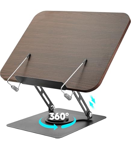 MICHIHOMIE Buchständer Verstellbar - 360° Drehbar, Hält Bis 10kg, Für Bücher, Tablet, Küche