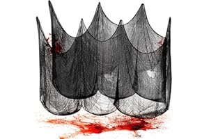 Halloween Dekoracja Przerażająca Tkanina, 2.15x5 m Straszne Dekoracje na Halloween Czarna Gaza, UNOLIGA Horror Halloween Czarna Tkanina do Dekoracji Nawiedzonego Domu na Zewnątrz Wewnątrz