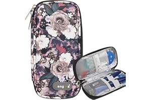 AYVANBER Insulin Cooler Travel Case Small Diabetic Medication Cooler Portable Cooling Bag with 2 Reusable Gel Ice Packs for Insulin Pens While Traveling and Other Diabetic Supplies (Grey Rose)