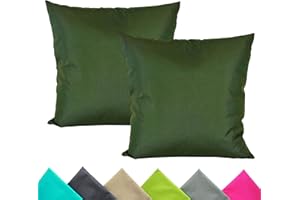 JACK 2er Set 40x40cm Outdoor Kissenhülle Kissenbezug Wasserfest Sitzkissen Lounge Kissen Garten Stuhl Lotus Effekt, Farbe:Oliv