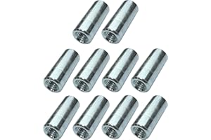 AERZETIX - Set di 10 dadi manicotti di accoppiamento M6x25x10mm filettato - manicotto prolunga cilindrico tondo - in acciaio zincato - C49628