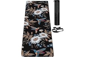 LaiEr Yogamatte, rutschfeste, umweltfreundliche Trainingsmatte mit Tragegurt, dicke Übungs- und Trainingsmatte für Yoga, Pilates und Fitness (183 cm x 61 cm x 6 mm)