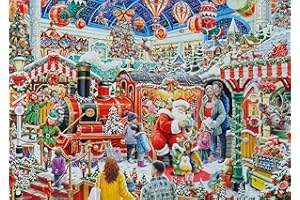 Ravensburger Christmas No29: Santa's Steam Train Grotto 1000 piece Jigsaw Puzzle for Adults and Kids Age 12 and Up