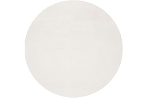 MIAS TEPPICHE MIA´s Teppiche Olivia - Alfombra para salón, Color Crema, 200 x 200 cm, Redonda, Moderna, Suave, Monocolor, mullida, Pelo Corto (19 mm), Antideslizante, Lavable hasta 30 Grados, 100% poliéster, 15 cm