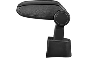 LP Trade Accoudoir Central Ibiza 3 III 6L | Accessoire Console de Rangement et Repose-bras avec Compartiment Organiseur | Pièce Détachée d'Intérieur de Voiture | Simili Cuir Noir - Couture Noire