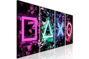 murando - Akustikbild für Gamers 160x60 cm 4 tlg Bilder Akustikschaum Schallschutz Akustikpaneele Wandpaneele Schalldämmung Schallabsorber Gamer Jugendzimmer Gaming Spielkonsole i-A-0164-b-i