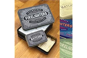 TINIT Firelighter and Match Tin Set (Black)