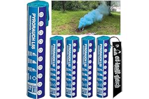 PYROWEB.DE Rauchfackel Pyrorauch L55 im 5er Pack in Rot Blau Gelb Grün Orange Weiß Türkis Schwarz Rosa Lila Pink Braun von Pyroweb mit Anhänger (Pastelblau)