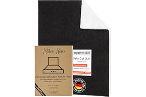 Kitchen Helpis® Dunstabzugshauben-Filter mit AKTIVKOHLE & FETTFILTER, Filter Dunstabzugshaube 57x47 cm [zuschneidbar] - 2 cm dick -, Aktivkohlefilter für Dunstabzugshaube, Kombifilter für Abzugshaube