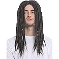 WIG ME UP - 91587-ZA103 Parrucca Donna Uomo Carnevale Dreadlocks Rasta Reggae Rastafari Beach-Hippy Dreads Nero Lunga