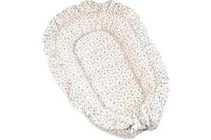 PIMKO Nid pour bébé avec Volants pour bébé réducteur Lit bébé 2 côtés 100% Coton Convient pour la Maison ou comme 55 x 90 cm (Provance)