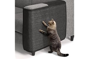 Navaris Mata do Drapania dla Kotów - Ochrona Przed Zadrapaniem na Sofę, Fotel, Kanapę - Sizalowy Dywan do Drapania, Czarny