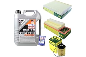 DIEDERICHS QR-PARTS 69365231 Filter Set Inspektionspaket 5 Liter Motoröl Top Tec 4200 5W-30 MANN-FILTER Innenraumfilter Luftfilter Ölfilter