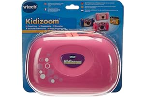 VTech - Sacoche Transport KidiZoom Rose, Accessoire Appareil Photo Enfant avec Compartiments de Rangement, Bandoulière Réglable, Compatible Tous Modèles, Cadeau Enfant Dès 3 Ans - Contenu en Français