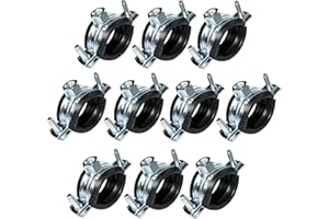 AERZETIX - C49877 - Lot de 10 Collier isophonique -support fixation avec joint - pour tuyau Ø 1'' 31-35mm - DIN EN 10111 - en acier zingué - à visser М8
