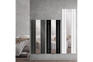 ML DESIGN MODERN LIVING ML-Design Radiatore da Bagno Piatto a Specchio 450 x 1200 mm in Acciaio Bianco Termoarredo per Bagno Design Moderno Scaldasalviette Portasciugamani Calorifero Termosifone incl. Set di Montaggio