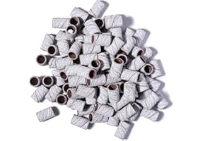 BNG 100PCS Sanding Bands 240 Grit E File Sanding Band For Nail Drill Bits Professional Manicure Pedicure File Replacement