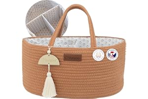 Yunioo Organisateur de panier à couches pour Bébé│Organisateur de table à langer pour chambre d'enfant│Sac à langer│Panier de rangement pour couches│Organisateur de jouets│Panier à langer