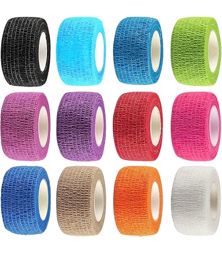 SPORTTAPE - 12 rotoli di bendaggio coesivo autoadesivo per veterinari, 7,5 cm x 4,5 m, verde misto, nastro per animali domestici, per cani, cavalli