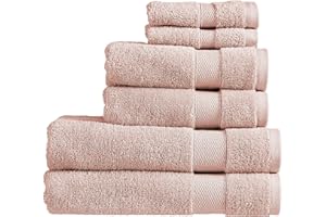 Christy Refresh Pink Towel Set | Set of 6 | 2 Bath 2 Hand 2 Face | Quick Dry | Gentle Pastel Tones | Soft Absorbent Bathroom Towels | 100% Cotton 550GSM | Dusty Pink
