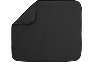 S&T INC. 407001 Saugstarke, wendbare Mikrofaser-Abtropfmatte für die Küche, Schwarz