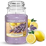 Yankee Candle Candela Profumata in Giara Grande, Lavanda al Limone, Durata Fino a 150 Ore