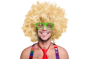 BALINCO 280g XXL AFRO Peluca Rizada Peluca Afro Negra Carnaval Negro, Blanco, Rubio, Rojo, Turquesa, Verde, Rosa (Rubio)