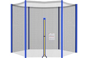 Mehomei Filet de Remplacement pour Trampoline 244 305 366 396 427 cm, Filet Sécurité de Rechange Résistant aux UV avec Zip, Enveloppe de Protection des Rebords de Trampoline