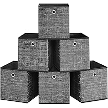 Set 8 Scatole Portaoggetti Pieghevoli SONGMICS 30x30x30 Cm | Tessuto Resistente, Per Armadi E Scaffali