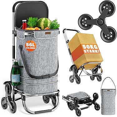 4goodz 3-in-1 Boodschappentrolley Winkelwagen Fietsaanhanger Steekwagen - 4goodz