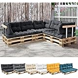 [en.casa] 1x Rückenkissen für Euro-Paletten-Sofa Dunkelgrau Palettenkissen Auflage In/Outdoor Polster Möbel