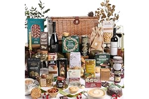 Traditional Christmas Hamper for Couples, Friends & Family – Red Wine Hamper with Prosecco, Panettone, Mince Pies, Chutney, Crackers, Chocolates & Artisan Biscuits – Clearwater Hampers & Gourmet Gifts