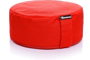 BODYMATE Meditation Cushion/Yoga Pillow D31cm H13cm – Removable washable 100% Cotton Cover - Inner cotton bag filled with buckwheat husks