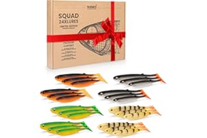 ‎NØMIS NØMIS Gummifisch Set | Premium Gummifische Set | Angelzubehör | Gummifische Hecht Zander Dorsch Barsch | Angelköder für Hecht Zander