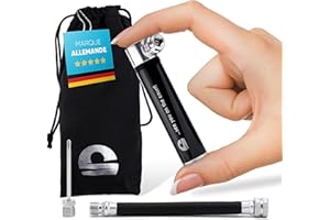 Pompe à Ballon compacte avec Tuyau Flexible – sans Plastique – avec Chiffon en Microfibre – Pompe à Ballon de Football Pompe à air Ballon Pompe à Hand-Ball Pompe à Volley-Ball