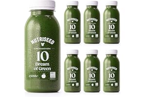Nutriseed Dream of Green Juice (6 x 250ml) - Cold Pressed Juice, Flash Frozen, 100% Natural Ingredients containing Apple, Cucumber, Spinach, Ginger & More, No Added Sugar, Gluten-Free & Dairy-Free