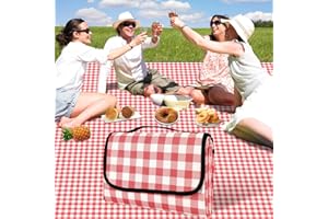 YAOMAISI Comoda coperta da picnic, 200 x 200 cm, grande coperta da spiaggia, coperta da campeggio, con manico, fondo impermeabile, lavabile in lavatri, attività all'aperto, escursioni, pesca