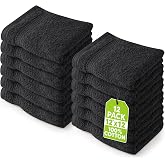 Utopia Towels - Luxury Cotton Wipes, Wipes 30 x 30 cm, Black | Highly Absorbent 100% Ringspun Cotton Wipes