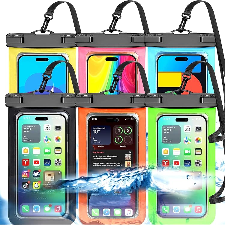 Lot De 2 Pochettes étanches IPX8 - Pour Smartphone Et Affaires - Sangle Réglable - Natation, Rafting, Plage