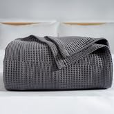 RAYME TEKSTİL Waffle Desenli Pike Yatak &Ouml;rt&uuml;s&uuml; Koyu Gri, &Ccedil;ift Kişilik Pike 200x230 cm, 100% Pamuk, Hafif 4 Mevsim Kullanım